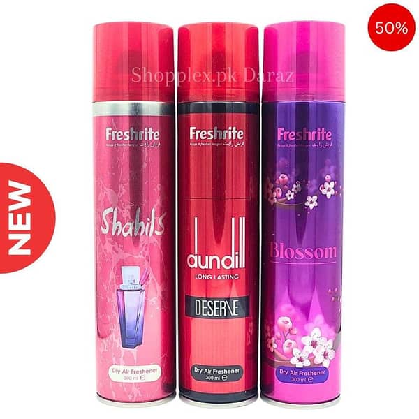 Air Freshener SHAHILS | DUNDILL | BLOSSOM | Pack of 3 300ml Big Bottle Freshrite Room Spray Imported High Quality Value Budget Pack Deal Offer Fresh Scent Fragrance | Wash Room Bath Room Easy to use | Office Room | Car Air Freshener | Hotel Room Gifting