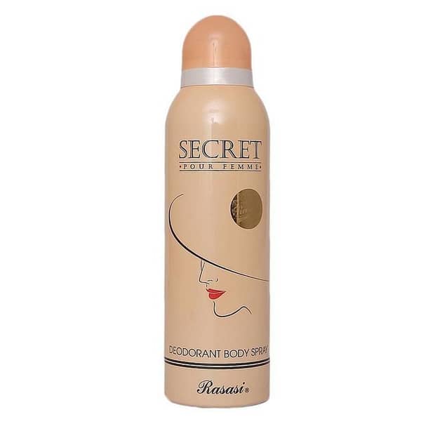 Rasasi Secret Body Spray for Women, 100ml: Jasmine, Peach, Rose, Lily notes with Musk and Sandalwood