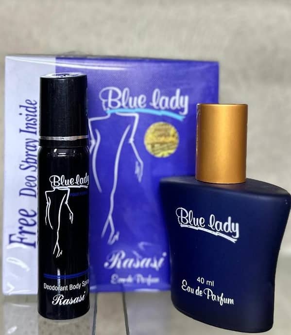Blue Lady Perfume for Women with 40ml Deodorant Body Spray by Rasasi