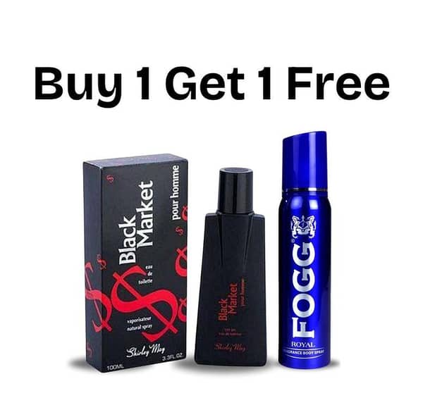 Pack of 2 Foogg Royal Body Spray and Black Market Parfume – Ideal Gift for Men