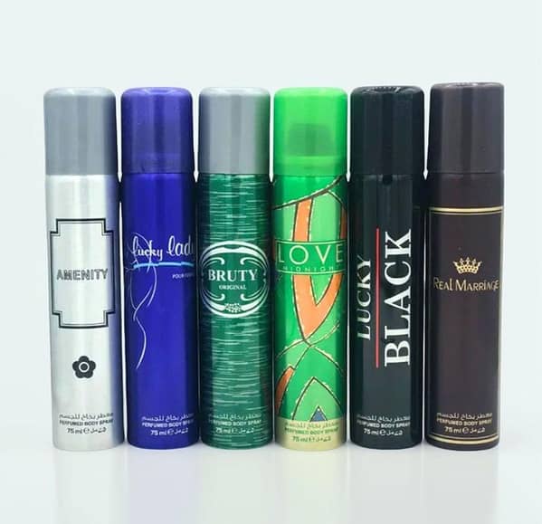 Pack of 6 75ml Body Sprays for Women and Men – Long-Lasting Fragrance