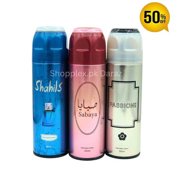 Body Spray Pack of 3 for Women and Men – SABAYA PASSIONATE Shahlis Blue by FRESHRITE 200ml Each