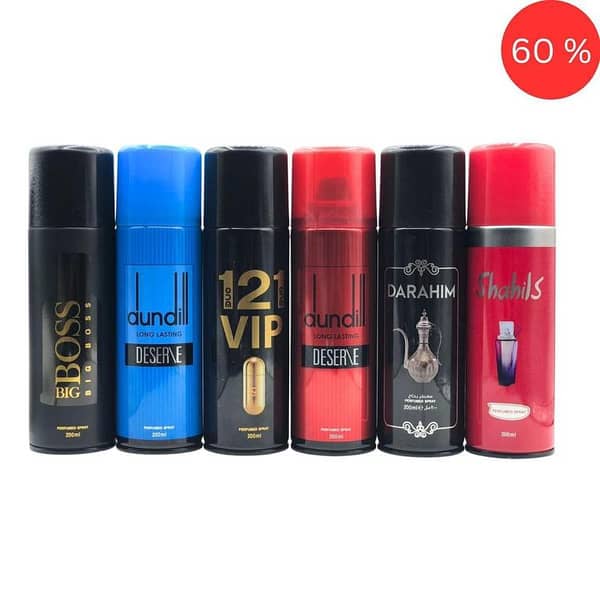 Pack of 6 Women’s Body Sprays, 200 ml each