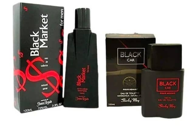 Pack of 2 Perfumes: Black Car and Black Market, 100 ml Each