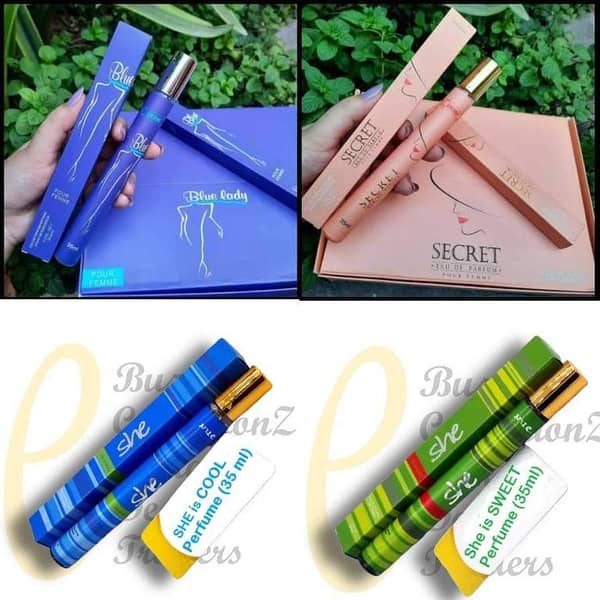 Pack of 4 Pen Pocket Perfume for Girls, 35ml Each
