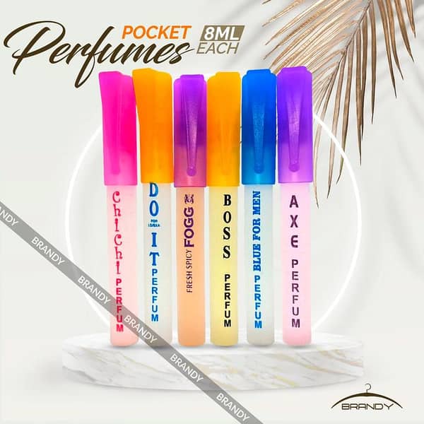 Set of 6 Pocket-Sized Women's Perfumes, 8 ml Each