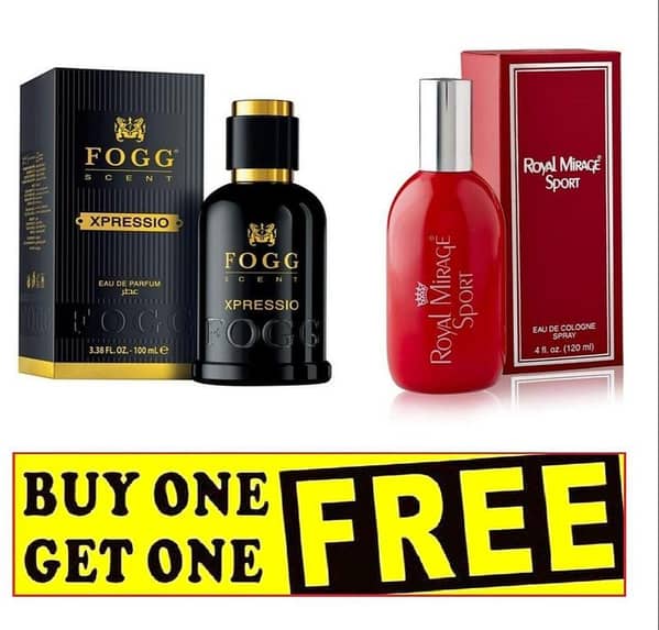 Pack of 2 Impression Perfumes – Royal Mirage Red with Fog Black, 100ml each (Unisex)