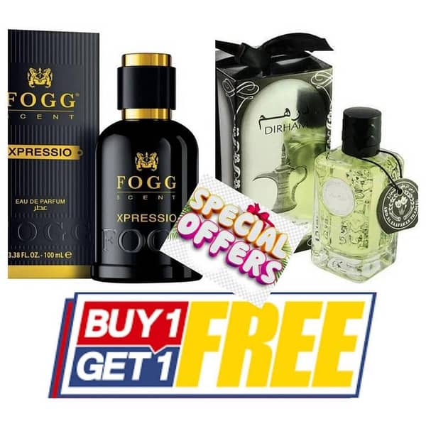 Pack of 2 Gifts Perfumes – Fog Scent Black with Dirham Oud, 100 ml each (Buy 11, Get 1 Free)