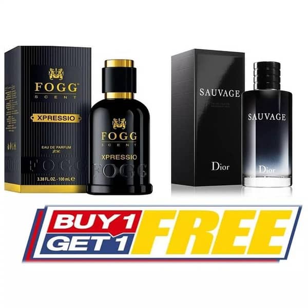 Pack of 2: Fogg Black with Sauvage Impression, 100 ml each for men and boys – 2xPerfumes