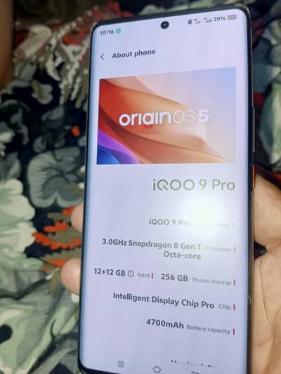 iqoo 9 pro 12/256 GB dual SIM PTA life times