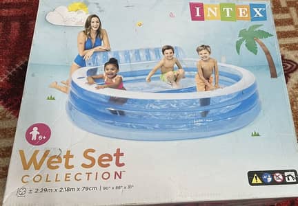 Intex Wet Set Inflatable Family Swimming Pool with air pump