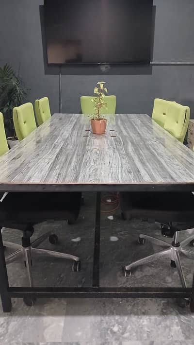 (2 Tables) Wooden & Iron Table with Built-in Wiring/Electric Circuits