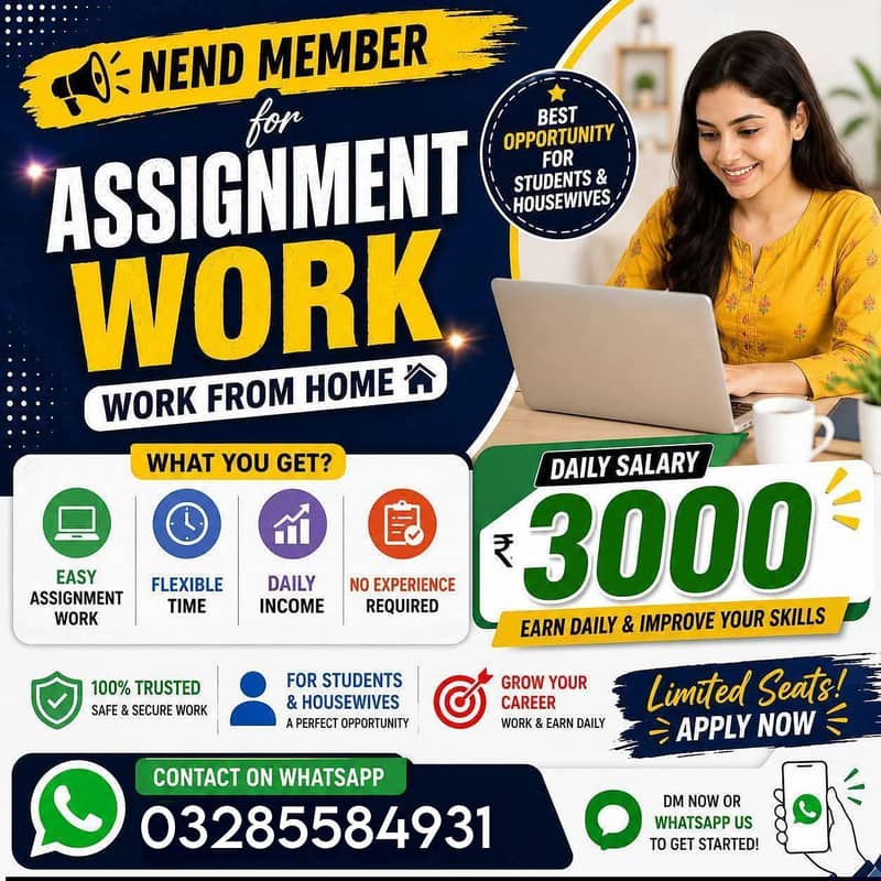 online work / female work / assignment work 0
