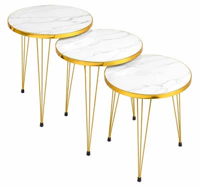 3 Pcs Coffee | Nesting Table Set for Home