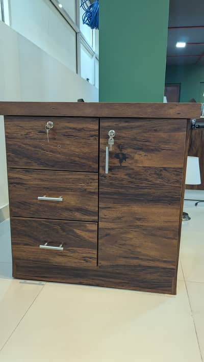 2-Executive Walnut Side Storage Desk