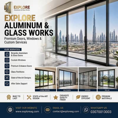 Office Glass Partitions /  Glass Replacement & Repair / Aluminum door