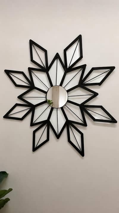 Big Size Handmade Flower Wall Hanging with Mirror
