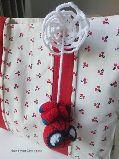 Crochet Spider-man keychain