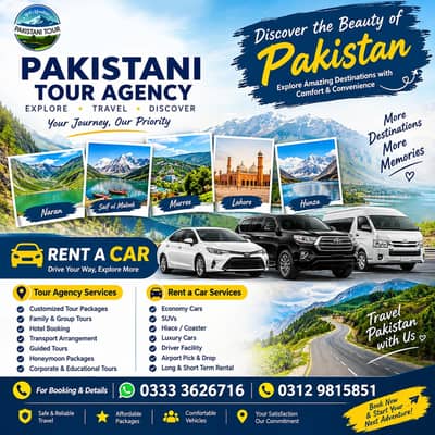 Explore Pakistan with comfort, convenience & reliable travel services!