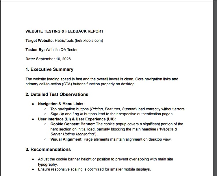 Website Testing & Bug Reporting Service (Desktop + Mobile QA) 0