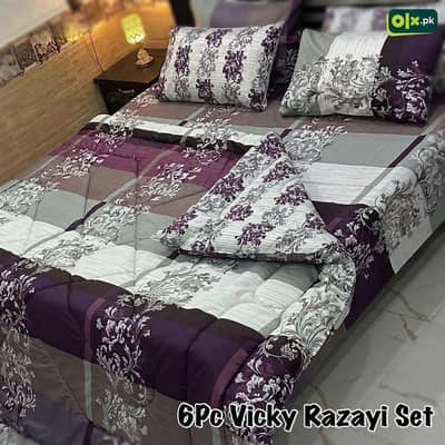 6pcs Double Bedsheet Razai Set