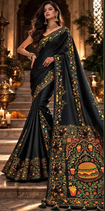 Digital Printed Silk Saree