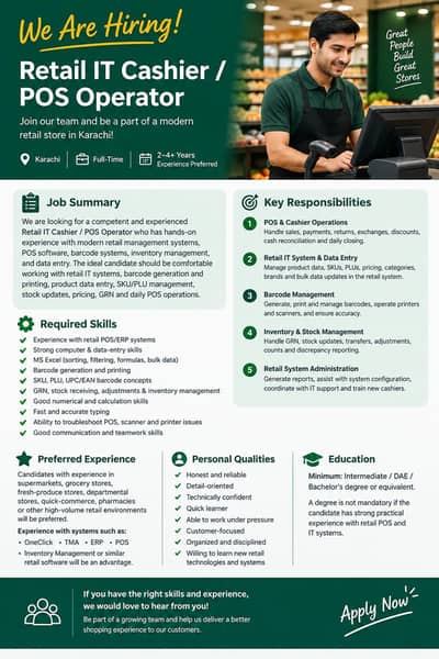 Retail IT Manager /Data Entry Associate /PoS Operator