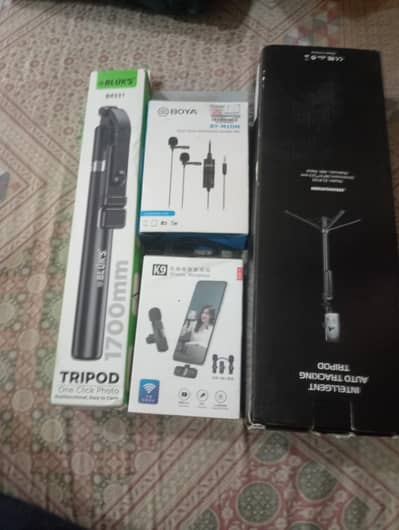 tripod AI face detector tripod stick and Mic new