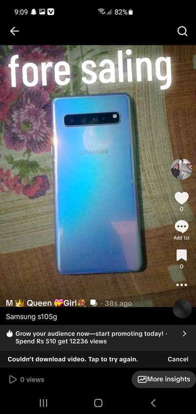 Samsung s105g bettry 65 storage 2. GB 256 GB memory 4.4 8GB pta approve