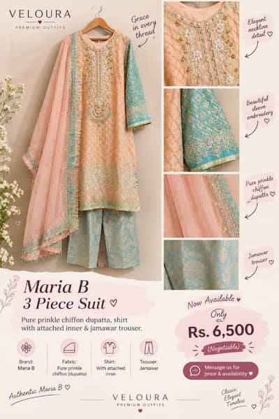 3 piece embroidered + hand emblishment