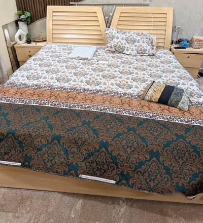 bed two side table wordrob dressing