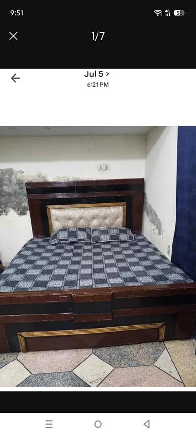used king size bed with side tables showcase or dressing table without