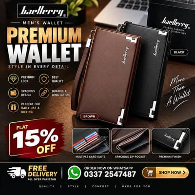 Baellerry PU Leather Long Wallet Multicolor Unisex