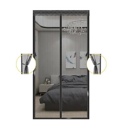 anti mosquito magnetic mesh curtains hand free automatic closing