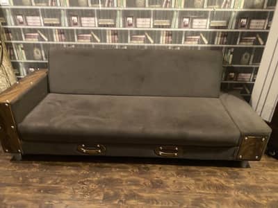 Style Grey Suede Sleeper Sofa