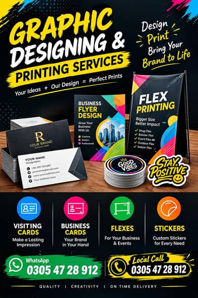 Designing with Services Like Business Card,Flex, Sticker Printing