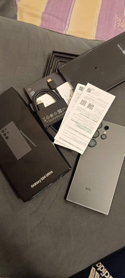 Samsung Mobile S24 Ultra 12/256 GB Non-PTA Complete box brand new con