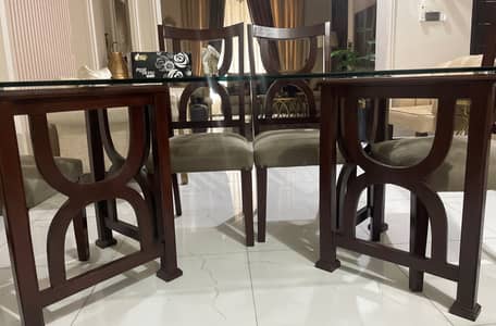 6 chair sheesham wood dining table for sale