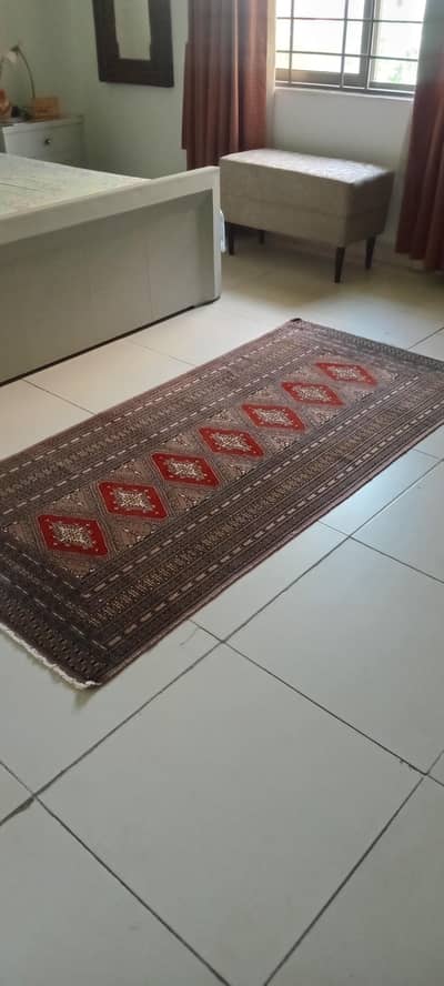 handmade turkaman rug 6.3 feet length 3 feet width