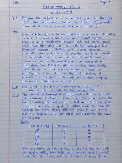 AIOU Assignment No. 1 Economics 402 Solved Handwritten