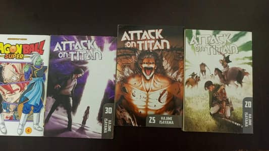 Dragon ball and Attack on titan mangas