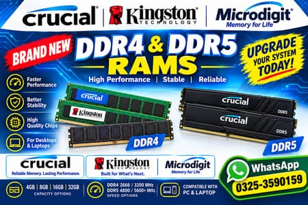 DDR4 Rams and DDR5 Rams Available (Brand New)