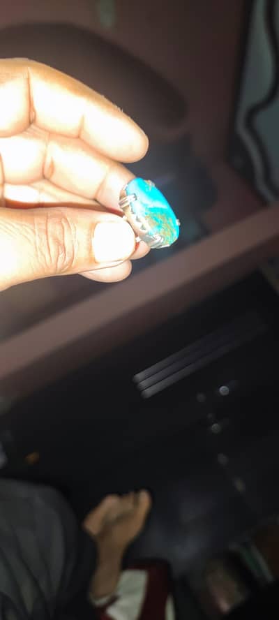 Original American turquoise with silver ring