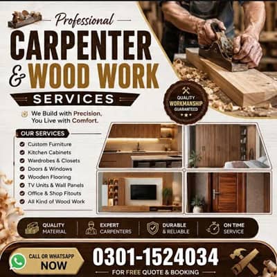carpenter kitchen wardrobe wood polish furniture Repairing service