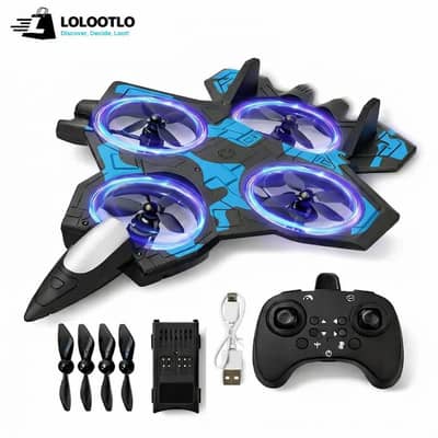 Remote Control Quadcopter Airplane Toy with LED Light Rings, 360° Flip