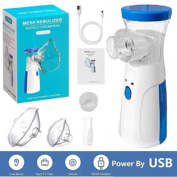 Portable Mini Mesh Nebulizer Machine for Kids & Adults| Ultra-Silent Ultrasonic Mesh Technology Inhaler Nebulizer with Mask| Rechargeable Handheld Nebulizer for Asthma, Cough, Bronchitis & Respiratory Breathing Therapy| Home & Travel Use