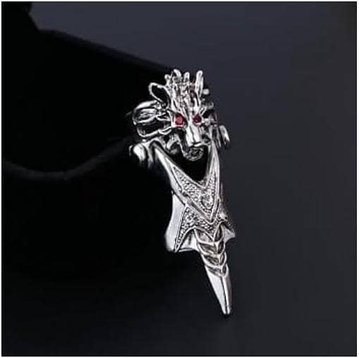 Gothic Punk Dragon Jointed Full Finger Armor Ring R5644