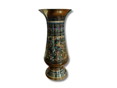 Hand Engraved Brass Vase – Pakistani Handmade Home Decor