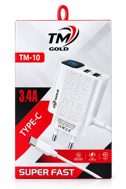 TM GOLD TM-10 3.4A Type-C Fast Charger Adapter