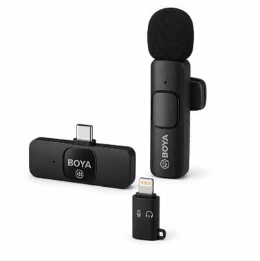 BY-MW3 Wireless Dual Microphone for Android, Type-C, iOS – Ideal for Live Streaming, Recording and Video Shoots